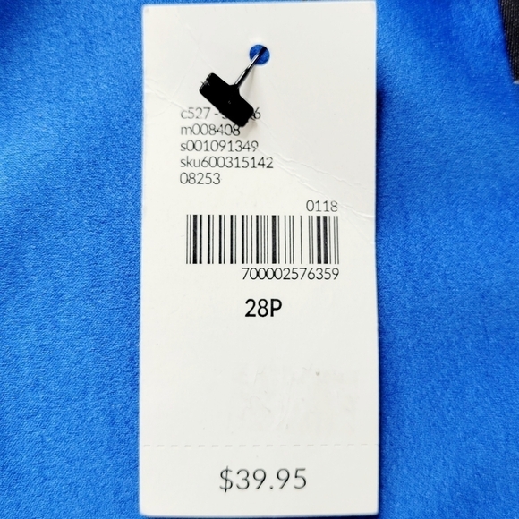 Lane Bryant Blouse Size 28P Blue Sleeveless V Neck High Low Lightweight Pullover - Picture 5 of 11